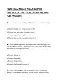 FINAL EXAM NUR150 2026 EXAMPREP PRACTICE SET SOLUTION QUESTIONS WITH FULL ANSWERS