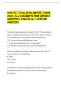 NHA PCT FINAL EXAM NEWEST EXAM 2026 &vert; ALL QUESTIONS AND CORRECT ANSWERS &vert; GRADED A&plus; &vert; VERIFIED ANSWERS