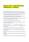 DMS 207 TEST 1 QUESTIONS AND ANSWERS ALL CORRECT