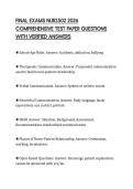 FINAL EXAMS NUR2502 2026 COMPREHENSIVE TEST PAPER QUESTIONS WITH VERIFIED ANSWERS
