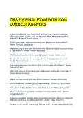 DMS 207 FINAL EXAM WITH 100&percnt; CORRECT ANSWERS