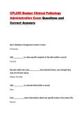 CPL250 Beaker Clinical Pathology Administration Exam Questions and Correct Answers