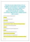 NUR 301 EXAM 2 2026 WITH ACTUAL  CORRECT QUESTIONS AND VERIFIED  DETAILED ANSWERS &vert;CURRENTLY  TESTING QUESTIONS AND  SOLUTIONS&vert;ALREADY GRADED  A&plus;&vert;NEWEST &vert;BRAND NEW VERSION&vert;JUST  RELEASED&excl;&excl;