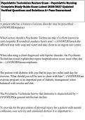 Psychiatric Technician Review Exam - Psychiatric Nursing Complete Study Guide Exam Latest 2026&sol;2027 Updated Verified Questions and Solutions A&plus; Pass Guaranteed