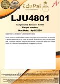 LJU4801 Assignment 2 &lpar;COMPLETE ANSWERS&rpar; Semester 1 2026 - DUE April 2026