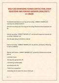 WGU C202 MANAGING HUMAN CAPITAL FINAL EXAM  QUESTIONS AND VERIFIED ANSWERS &lpar;2026&sol;2027&rpar; &sol;   A&plus; GRADE