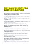 DMS 216 CHAPTER 6 AND 7 EXAM QUESTIONS AND ANSWERS 