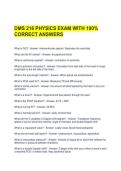 DMS 216 PHYSICS EXAM WITH 100&percnt; CORRECT ANSWERS