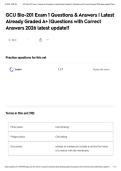 GCU Bio-201 Exam 1 Questions & Answers &vert; Latest Already Graded A&plus; &vert;Questions with Correct Answers 2026 latest update&excl;&excl;