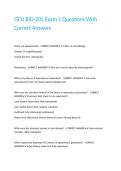 GCU BIO-205 Exam 1 Questions With Correct Answers
