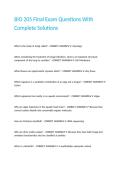 BIO 205 Final Exam Questions With Complete Solutions