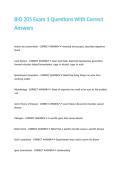 BIO 205 Exam 1 Questions With Correct Answers