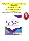 TEST BANK FOR NURSING TODAY TRANSITION AND TRENDS 11TH EDITION BY ZERWEKH-100&percnt; verified