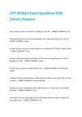 CNT Written Exam Questions With Correct Answers