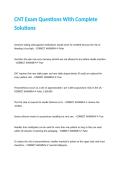 CNT Exam Questions With Complete Solutions
