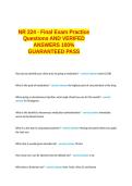 NR 224 - Final Exam Practice LATEST QUESTINS AND VERIFIED ANSWERS 100- GUARANTEED PAS&period;