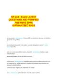 NR 224 - Exam LATEST QUESTIONS AND VERIFIED ANSWERS 100- GUARANTEED PASS&period;docx