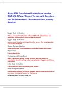 Spring 2026 Term Issues&sol; Professional Nursing  &lpar;NUR-410-A&rpar; Test &sol; Newest Version with Questions  and Verified Answers &sol; Assured Success&comma; Already  Rated A&plus; 