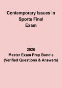 Contemporary Issues in Sports Final Exam Questions & Answers PDF &vert; Sports Studies Test Prep Guide