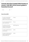 Colorado NHA EXAM &lpar;updated 2026&rpar; Questions & Answers &vert; With 100&percnt; Correct Answers graded A&plus; Guaranteed Success&excl;&excl;