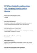 NYC Tour Guide Exam Questions and Correct Answers&vert; Latest Update