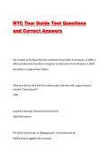 NYC Tour Guide Test Questions and Correct Answers&vert; 2026 Updated