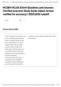 NCSBN NCLEX EXAM Questions and Answers &lpar;Verified Answers&rpar; Study Guide &lpar;latest version verified for accuracy&rpar; &vert; 20252026 Latest&excl;&excl;