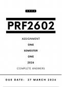 PRF2602 Assignment 1 Answers - Semester 1 &comma; 2026 &vert; Due Date 27 March 2026