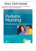 Test Bank for Davis Advantage for Pediatric Nursing&colon; Critical Components of Nursing Care&comma; 3rd Edition &mdash; Kathryn Rudd & Diane Kocisko &vert; Latest Update 2026 &vert; 100&percnt; Pass Guarantee