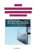 TEST BANK For Introduction to Statistical Investigations&comma; 2nd Edition by Nathan Tintle&semi; Beth L&period; Chance&comma; Verified Chapters 1 - 11&comma; Complete Newest Version