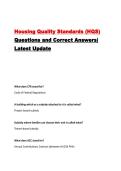 Housing Quality Standards &lpar;HQS&rpar; Questions and Correct Answers&vert; Latest Update