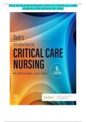 TEST BANK FOR INTRODUCTION TO CRITICAL CARE  NURSING 9TH EDITION BY SOLE