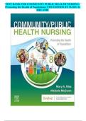 TEST BANK FOR COMMUNITY PUBLIC HEALTH NURSING&colon; Promoting the Health of Populations&semi; 8TH EDITION BY MARY &  MELANIE