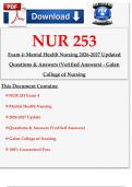 NUR 253 Exam 4 Mental Health Nursing Q&A 2026-2027 &lpar;Galen&rpar;