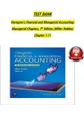 Test Bank for Horngren&rsquo;s Financial and Managerial Accounting&colon; Managerial Chapters&comma; 7th Edition by Miller-Nobles