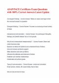 ASAP PACE Certificate Exam Questions with 100&percnt; Correct Answers Latest Update  - Gardner-Webb University 