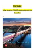 Test Bank for College Accounting&comma; 17th Edition by David Haddock&comma; John Price & Michael Farina