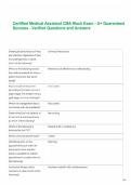 Certified Medical Assistant CMA Mock Exam - A&plus; Guaranteed Success - Verified Questions and Answers