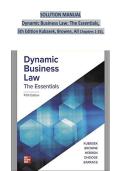 Solution Manual for Dynamic Business Law&colon; The Essentials&comma; 5th Edition by Nancy Kubasek & M&period; Neil Browne