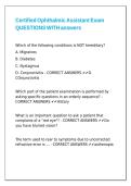 Certified Ophthalmic Assistant Exam QUESTIONS WITH answers