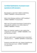 Certified Ophthalmic Assistant exam questions with answers