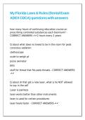 My Florida Laws & Rules &lpar;Dental Exam ADEX CDCA&rpar; questions with answers
