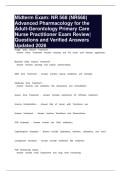 Midterm Exam&colon; NR 568 &lpar;NR568&rpar; Advanced Pharmacology for the Adult-Gerontology Primary Care Nurse Practitioner Exam Review&vert; Questions and Verified Answers Updated 2026