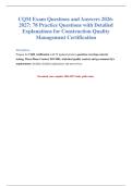 Construction Quality Management &lpar;CQM&rpar; Exam Prep 2026-2027
