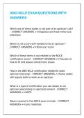 ABO-NCLE EXAM QUESTIONS WITH ANSWERS