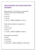 ABO EXAM PRE-TEST QUESTIONS WITH ANSWERS