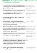 NCLEX 3000 Preschooler Nursing Review - A&plus; Guaranteed Success - Verified Questions and Answers