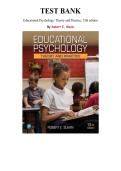 Test Bank for Educational Psychology&colon; Theory and Practice&comma; 13th edition by Robert E&period; Slavin&comma; Chapter 1-14 &vert; All Chapters