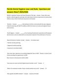 Florida Dental Hygiene Laws and Rules&Tab;Questions and answers New&excl;&excl; 2025&sol;2026