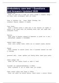 Ambulatory care test 1 Questions and Answers Updated 2026